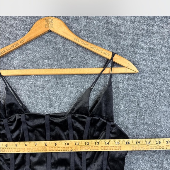 Black Corset Dress with White Pleated Skirt - Picture 3 of 3